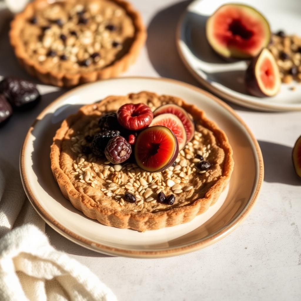 Tartes naturais com figos e frutos vermelhos